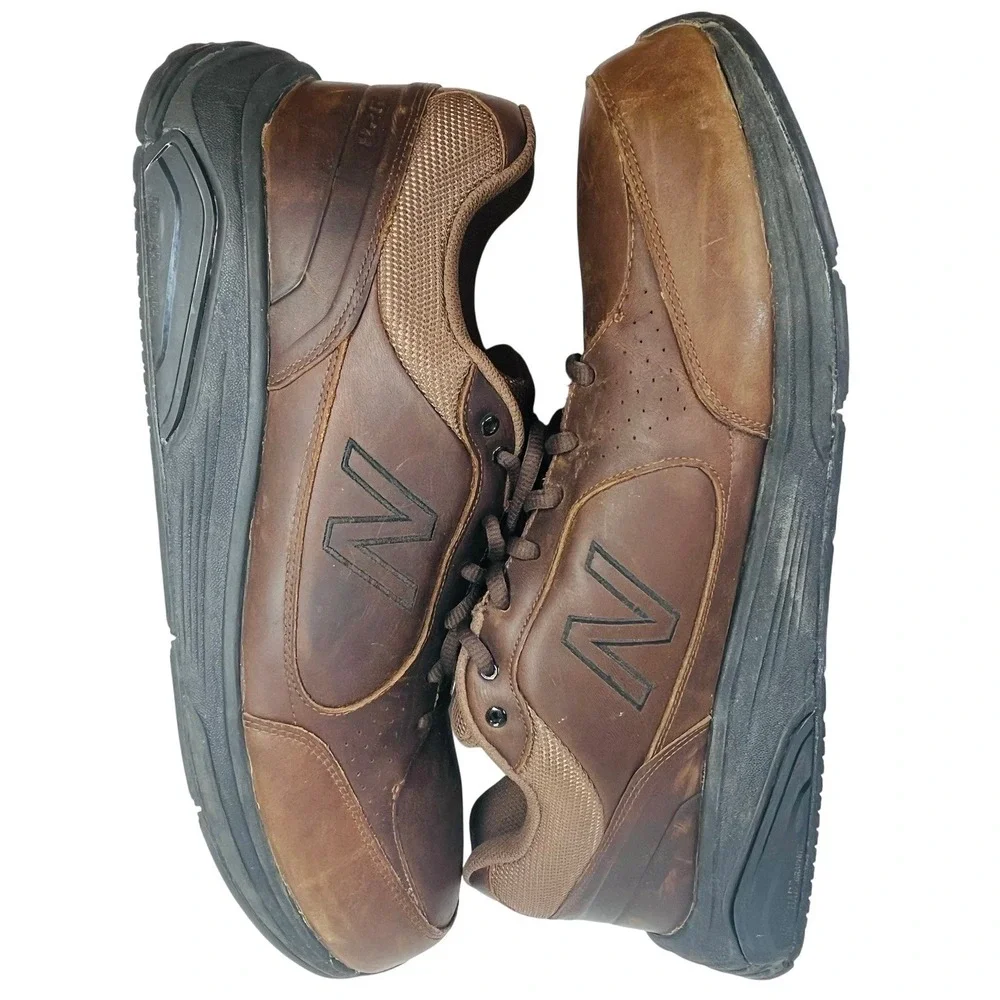 New Balance 928v3 Walking Shoes Mens 16 Brown Leather Rollbar Sneakers MW928BR